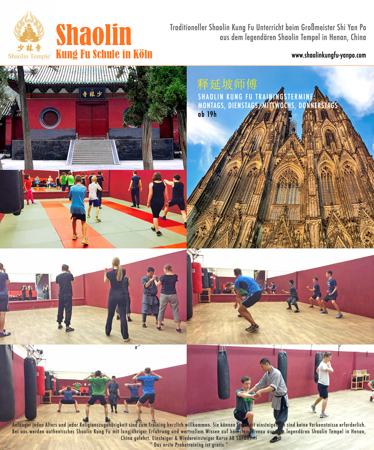 Shaolin Kung Fu Schule in Köln mit Shi Yan Po